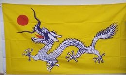 Yellow Chinese Dragon Flag 90x150 cm 3x5FT Printing polyester Indoor Outdoor Decoration Flag With Brass Grommets Free Shipping