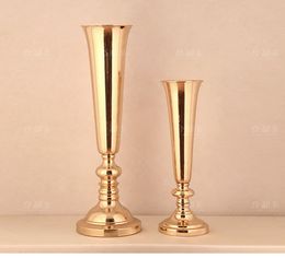 New style gold tall wedding flower stand decoration /no the lighted Centrepiece / metal pillar best0953