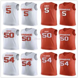 Syracuse Orange College #5 Jalen Carey Basketball Jerseys #50 Roosevelt Bouie #54 Ky Feldman Mens Ed Custom Any Number Name