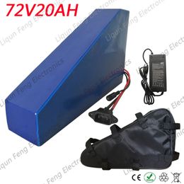 72V 20AH Triangle lithium Battery 72V 3000W use LG Cell lithium Battery Pack 72V 20AH Electric Bike Battery With 84V Charger.