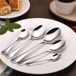 Hot-sale Various sizes of stainless steel spoon coffee mixing ice cream spoon restaurant supplies stainless steel tableware T10I0027