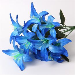 Home Lily flowers wholesale simulation Lily 10 heads lily flower wedding flower home decoration flowers 5981