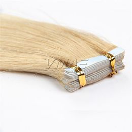 Brazilian Straight Tape in Hair Extension Double Drawn 2.5g/Piece 40Pieces/Pack Blonde Natural black Skin Weft Hair Extensions 26-30 Inch