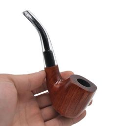 Hand-made freestyle red sandalwood pipe Removable filter curved handle pipe