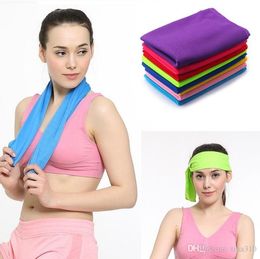 New Cold Towel Summer Sports Ice Cooling Towel Double Color Hypothermia cool Towel 33*88cm for children Adult sports Towels 2934