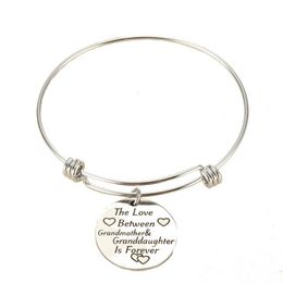 Stainless Steel Bracelets The Love Between Mother&Daughter is Forever Charm adjustable Bangle Push Presents for New Moms