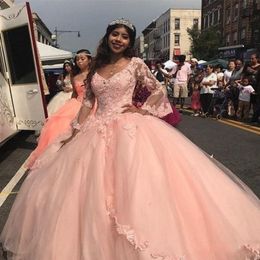 Buy Peach Ball Gown Prom Dresses Online 