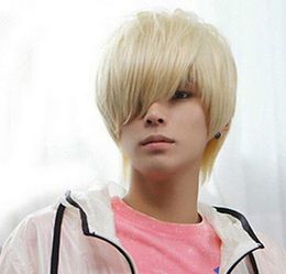 FREE SHIPPIN +++ New wig Cosplay Korean Fashion Wig Short Men's Blonde Hair Wigs