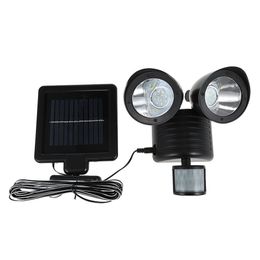Dual Head Infrared Motion Sensor Solar Light LED Floodlight Wall Lamp