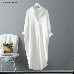 women's plus size white linen shirt