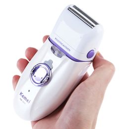 Kemei 2 in 1 Epilator Electric Shaver Defeatherer Depilatory Rechargeable Hair Remover Female Body Face Underarm Maquina Depiladora