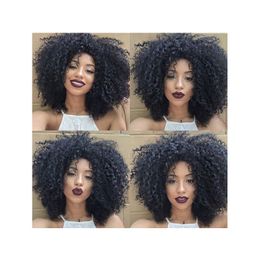 new hot hairstyle ladies lndian Hair African Ameri afro short bob curly natural wig Simulation Human Hair afro kinky curly wig for woman