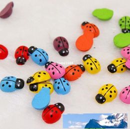 New Style Cartoon Colorful Wood Ladybug Stickers,3D Wall Stickers