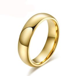 Classic Tungsten Carbide Ring 6MM Gold color/silver color Wedding Rings for Men Women High Quality