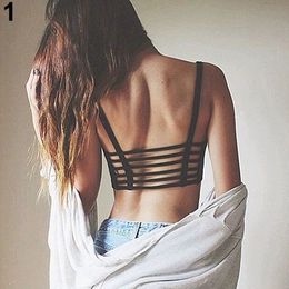 Women's Sexy Bralette Caged Back Cut Out Strappy Padded Bra Bralet Vest Crop Top307x3022
