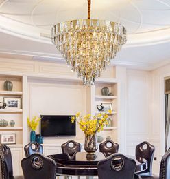 Modern villa living room led crystal chandelier light luxury simple pendant light post-modern dining room bedroom pendant lamp