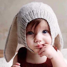 Toddler Kids Long Ear Cap Winter Baby Kid Boy Girl Earflap Warm Hat Newborn Baby Photo Clothing Boy Girl Knitted Outfits