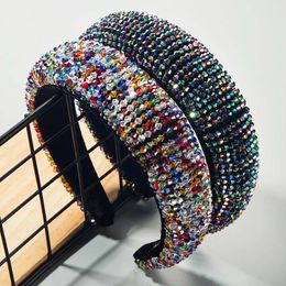 2020 New Fashion Luxury Hair Hoop Hand Made Baroque Style Full Decorate Colourful Fake Crystal Glisten Beautiful More Width Headband