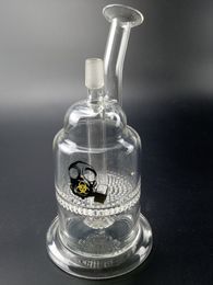 8.3inch glass water bongs Hookahs BIO glass bong hoineycomb fliter perc dab rig 14mm male joint