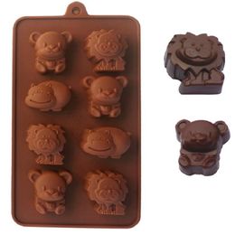 Silicone Cake Mould Hippo Lion Bear Shape Cookie Moulds Fondant Jelly Chocolate Soap Cake Decorating DIY Kitchenware