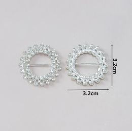 20pcs 32*32mm Silver Plated Crystals A Rhinestones Round Buckle Beads For Scrapbooking Craft Mobile phone case New Bridal Decor