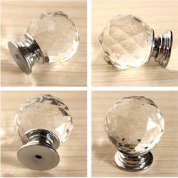 Modern Fashion K9 Glass Knob Crystal cabine Diamond Furniture Handles Hardware Drawer Wardrobe Kitchen Cabinets Cupboard Door Pull Knobs