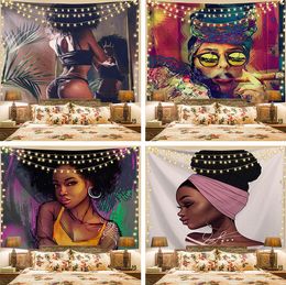 The latest 150x200cm tapestries, many styles and sizes of beautiful black girl wall hanging options, support custom logo