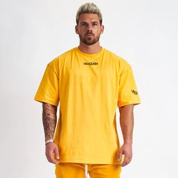 5 Colors Mens T Shirts Muscle Fitness Sports T-shirt Male Hip hop Oversized T-shirt Cotton Outdoor Summer Fashion Short Sleeve215c1