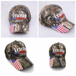 Camo Donald Trump 2020 Hat Make America Great Caps USA Flag Embroidery Letter Snapback Camouflage Men Baseball Cap Party Hats RRA3289