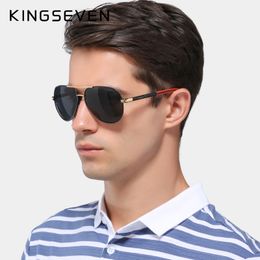 KINGSEVEN Men Vintage Aluminium Polarised Sunglasses Classic Brand Sun glasses Coating Lens Driving Eyewear For Men/Women Y200619
