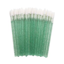 (in stock)Wholesale 50pcs/bag disposable crystal pole lip brush portable lipstick brush beauty make-up tools disposable lip brush dhl