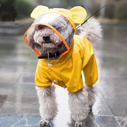 Waterproof Dog Raincoat Outdoor Breathable Dog Jacket for Small Dogs With Hood Transparent Pet Puppy Rain Coat Pet Supplies