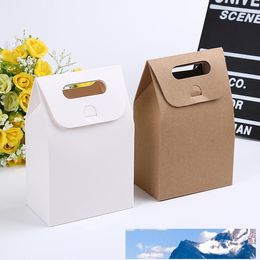 10*6*16cm Gift Kraft Box Craft Bag with Handle Soap Candy Bakery Cookie Biscuits Packaging Paper Boxes