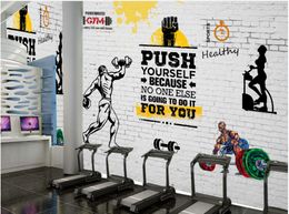 Custom photo wallpapers for walls 3d Gym murals Nostalgic retro sports gym club weightlifting mural background wall decorative wall papers