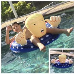 Wybory w amerykańskich wyborach Trump pływające nadmuchiwane pływaki zagęszczone pierścionki pływackie flagi koła dla dorosłych letnia impreza basenowa FY6078