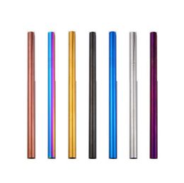 215*12mm 7 Colors Colorful Drinking Reusable Straight Large Stainless Steel Straw Colorful Drinking Reusable