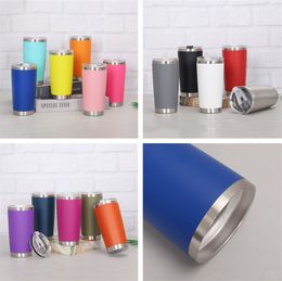 Newest fashion 20oz Drinking cup Tumbler with Lid Stainless Steel Wine Glass Vacuum Insulated cup Travel 16 Colour 9011