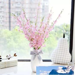 Single 5 forks Dancing Orchid Artificial Flower Oncidium Decoration Flower 100cm Funny Dance Lady Of Orchid Home Decoration
