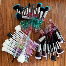 NEW Makeup Brush Set Crystal Handle Brushes 15pcs Kabuki Eye Shadow Powder Blush Foundation Concealer Lip Eyebrow Cosmetics Brush Make Up Tools