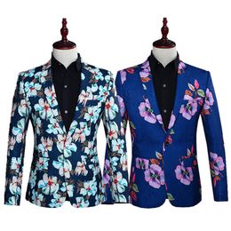 Floral Casual Slim Blazers 2020 New Arrival Fashion Male Suit Jacket Men Suite Prom Blezer Masculino