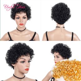 Micro Curl Synthetic Braiding Wig Afro Kinky Curly Blonde Curly Wig Braided Wigs Jerry Curly Hair Short Wave Blonde Ombre Natural Weave