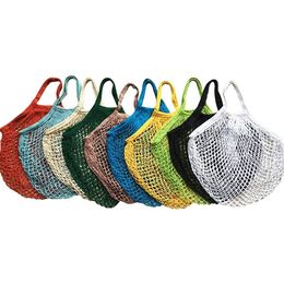 Reusable Shopping Grocery Bag Large Size Shopper Tote Mesh Net Woven Cotton Bags Portable Shopping Bags Storage Bag 150pcs T2I5762-1