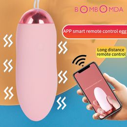 Phone App Long Distance Remote Control Vagina Egss Vibrator G spot Vaginal Stimulator Toy For Adult Female Masturbators Sex Shop CX200718