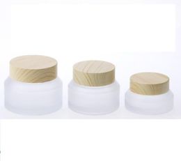 15g 30g 50gTravel Jars for Creams Cosmetic Can Set Wood Grain Frosted Glass Portable Cream Box 1oz 15g 30g 50gTravel Jars