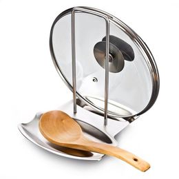 Stainless Steel Pan Pot Cover Lid Rack Stand Spoon Holder Stove Organiser Home Storage Soup Spoon Rests Kitchen Tools