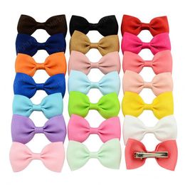 Girl Solid Hairpin 20 Colours Bow Hair Clip Baby Kids Headbands Infant Girls Bow Barrettes