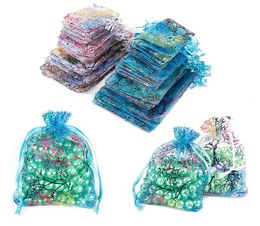 Drawstring Organza Bags White&Colorful Jewellery Packaging Bags Wedding Gift Bags Jewellery Pouches GD390