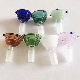 Wholesale Colourful 14mm bowl and 18mm glass bowl Male Joint Handle Beautiful Slide bowl piece smoking Accessories