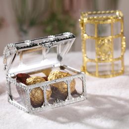 Wedding Favor Food Grade Plastic Transparent Treasure Chest Candy Box Mini Gift Jewelry Storage Boxes LX2591