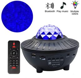 USB acqua modello fiamma luce bluetooth musica oceano stella luce proiettore luce notte lampada laser modello acqua luci proiettore